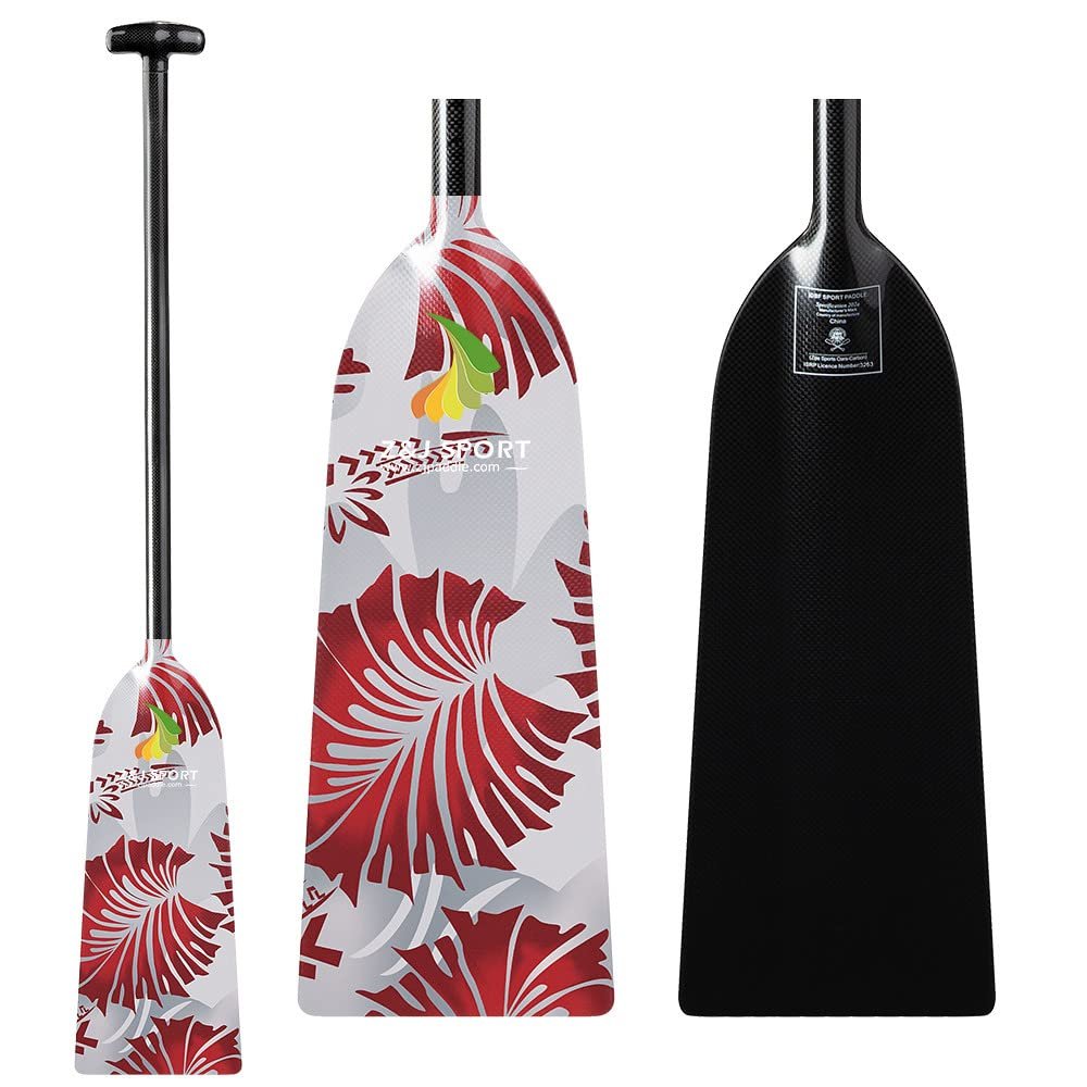 Z&J SPORT Dragon Boat Paddle Full Carbon Fiber with T Handle, IDBF Approved Paddle with Graphics for Dragon Boat(RF126,45")