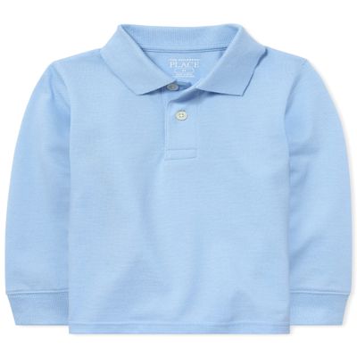 The Children's Place Baby Boys and Toddler Boys Long Sleeve Pique Polo, Brook, 3T