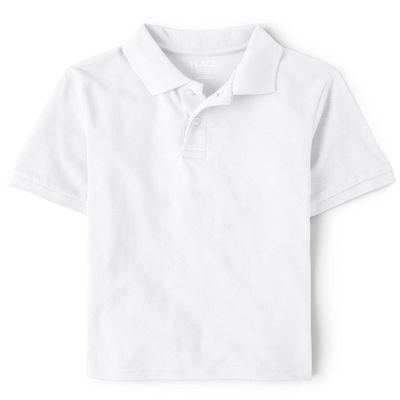 The Children's Place boys Short Sleeve Pique School Uniform Polo Shirt, White, X-Small US