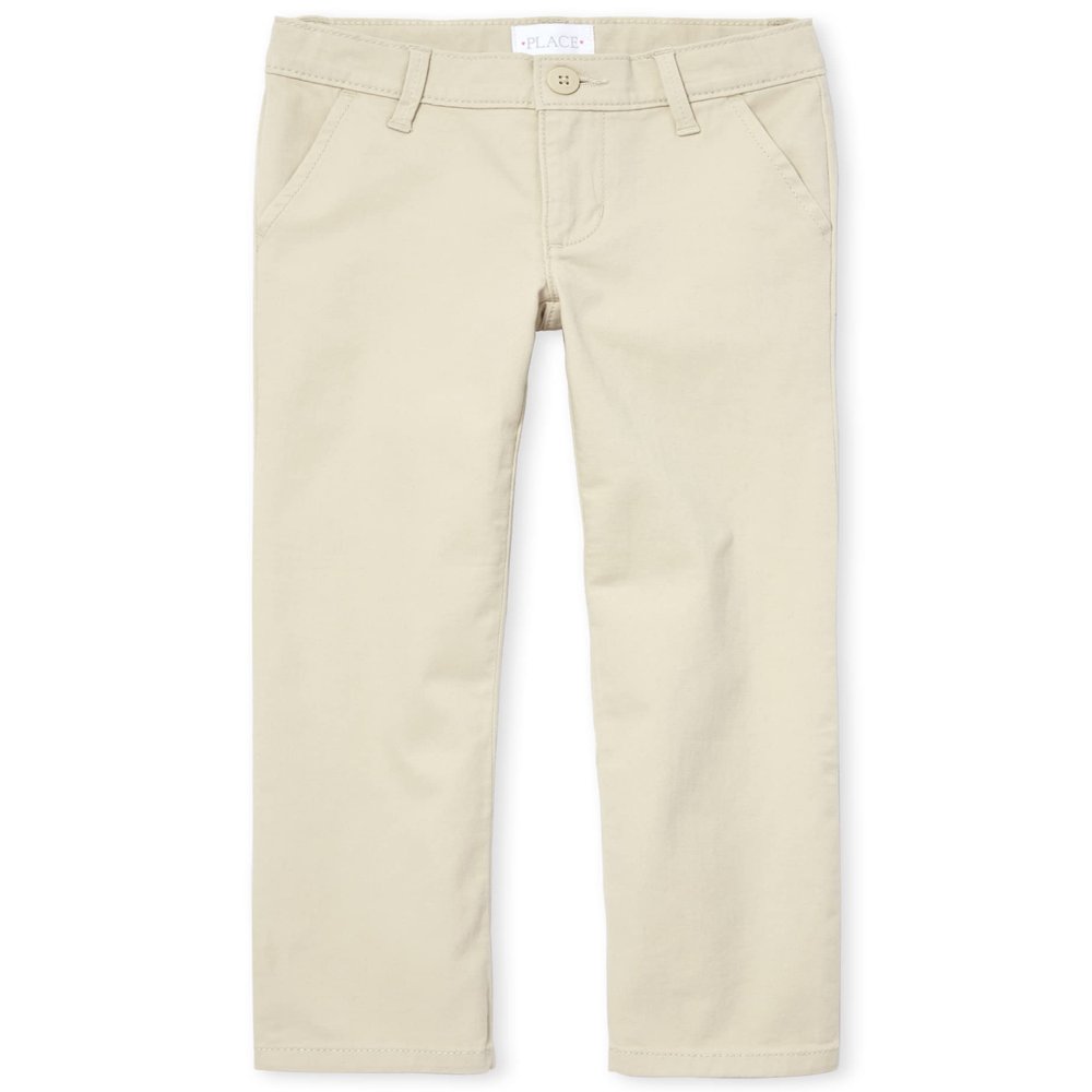 The Children's Place girls Bootcut Chino School Uniform Pants, Bisquit Single, 6 7 US
