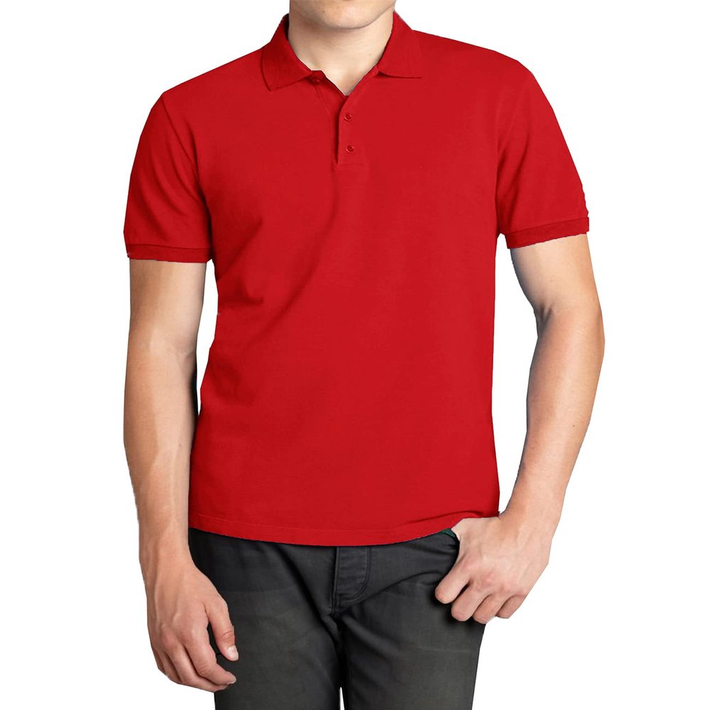 Galaxy by Harvic Mens Polo Pique Shirt Red