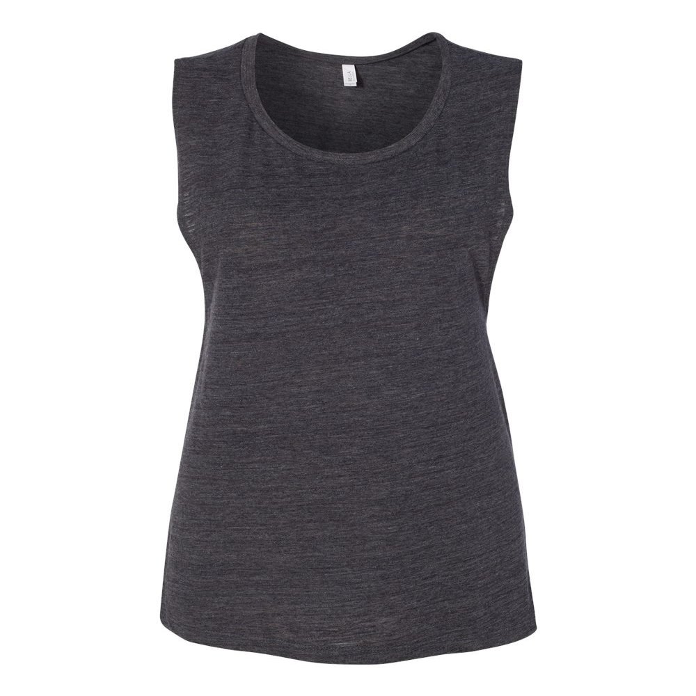 Bella Canvas Flowy Scoop Muscle Tank (B8803) Black Slub, S