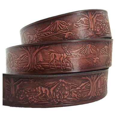 High Springs Leather Wildlife EmbossedLeather Name Belt Personalized (48)