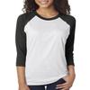 Next Level Girls Tri-Blend 3/4-Sleeve Raglan - 6051, Vintage Black/ Heather White, X-Small view 1