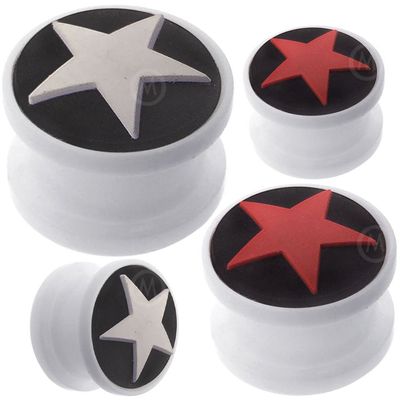 0g 00g gauges ear plugs Rasta flesh tunnels acrylic double flare stretcher expander MoDTanOiz