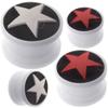 00g 00 gauges ear plugs Rasta flesh tunnels acrylic double flare stretcher expander MoDTanOiz view 1