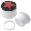 00g 00 gauges Ear Plugs Rasta Flesh Tunnels Acrylic Double Flare Stretcher Expander MoDTanOiz view 3