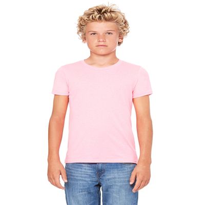 Bella Canvas Big Girl's Side Seamed Crewneck T-Shirt, Neon Pink, Small