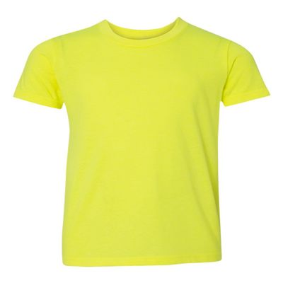 Bella Canvas Big Girl's Side Seamed Crewneck T-Shirt, Neon Yellow, Small