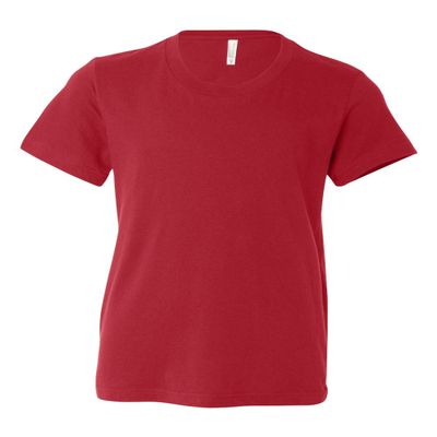 Bella Canvas Big Girl's Side Seamed Crewneck T-Shirt, Red, Large