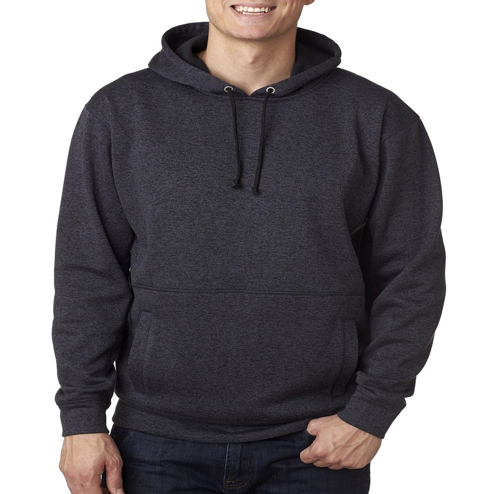 J America Adult Cosmic Poly Fleece Hood S ONYX FLECK