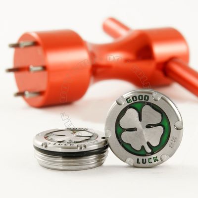 19th Hole Custom Shop 2 of 25g Deluxe Tour Style Weights for Scotty Cameron Putters + Wrench, Lucky Clover, Green (Red)