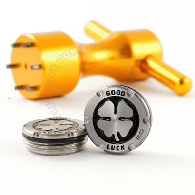19th Hole Custom Shop 2 of 30g Deluxe Tour Style Weights for Scotty Cameron Putters + Wrench, Lucky Clover, Black (Gold)