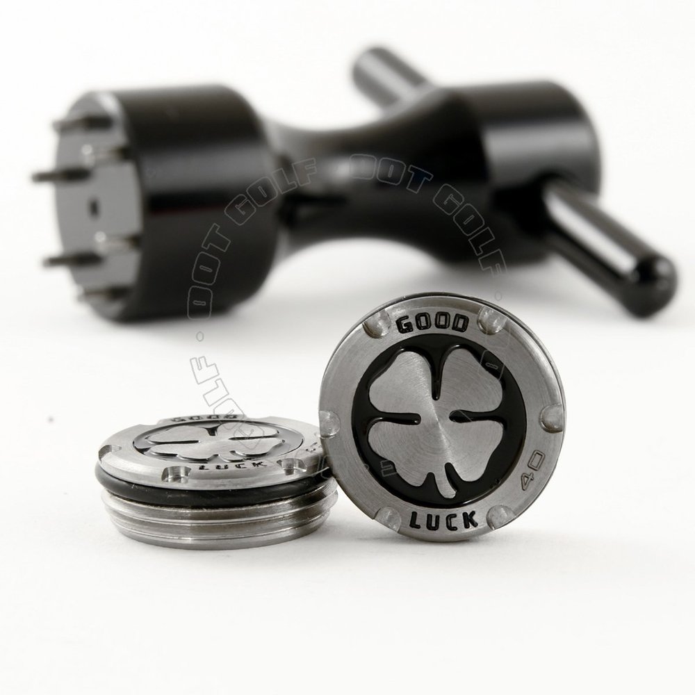 19th Hole Custom Shop 2 of 40g Deluxe Tour Style Weights for Scotty Cameron Putters + Wrench, Lucky Clover, Black (Black)