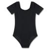 FEESHOW Girls' Team Basic Leotard Mesh/Cross Back Gymnastic Ballet Dance Leotard Tops Dancewear Costumes (12, Black) view 1