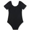FEESHOW Girls' Team Basic Leotard Mesh/Cross Back Gymnastic Ballet Dance Leotard Tops Dancewear Costumes (12, Black) view 2
