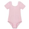 FEESHOW Girls' Team Basic Leotard Mesh/Cross Back Gymnastic Ballet Dance Leotard Tops Dancewear Costumes (4, Pink) view 1