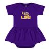 Creative Knitwear College Baby Picot Bodysuit Dress - LSU Tigers LSU + Tiger Eye Logo - Purple - 6-9 Months view 1