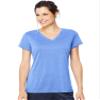 Hanes womens Sport Heathered Performance V-neck Tee Shirt, Awesome Blue Heather, Large US view 4
