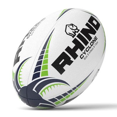 Rhino Cyclone Rugby Ball, White, Size 3