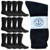 SOCKS'NBULK 12 Pair of Mens Athletic Sports Quality Crew Socks Ring spun Cotton (Black) view 1