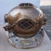 Antique U.S Navy Mark V Diving Divers Helmet Full Brass 18" view 1
