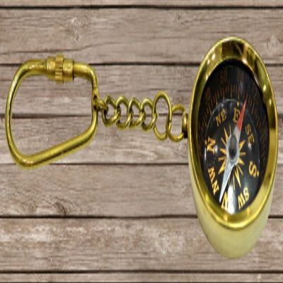 Lots of 100pcs brass compass keychians Handcrafted Nautical Decor Solid Brass Compass with chain Key