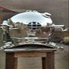 Antique Iron Scuba Deep Diving Divers Helmet Mark V US Navy Chrome finish view 4