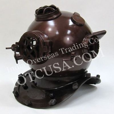 Antique Marine Diving Helmet Replica Mark Us Navy Nautical Copper Finish