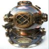 Boston Mass U.S Navy Mark V Solid Copper Divers Helmet Antique view 1