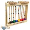 8 Player Croquet Set Amish-Made in Wood Rack with 28"" Handles view 1