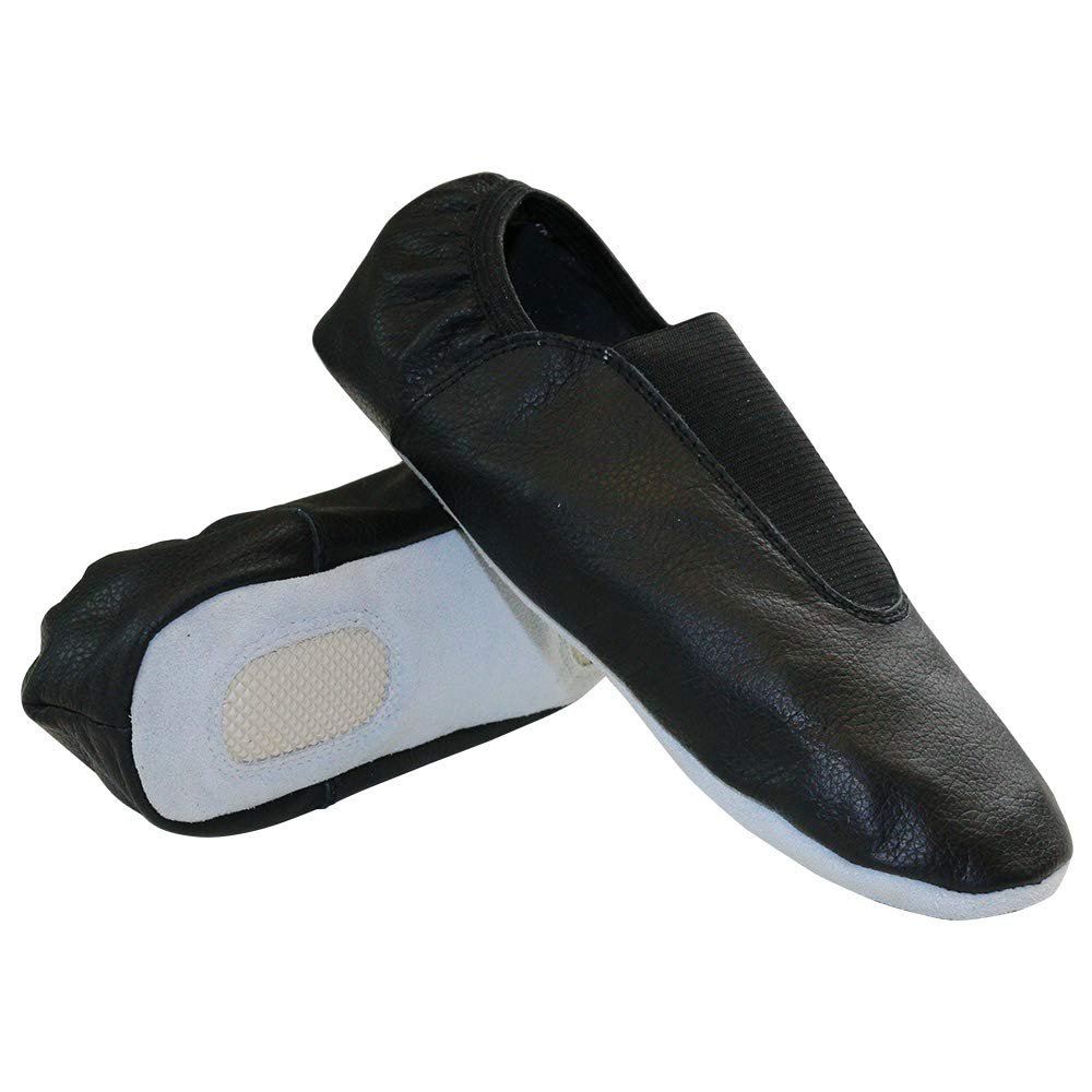 Danzcue Child Black Leather Gymnastic Shoes 12 M US