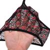 Jaxu Men's Rhombic Lace Bikini Briefs Side Open Underwear See-through See-through Cheeky Briefs M Black view 3
