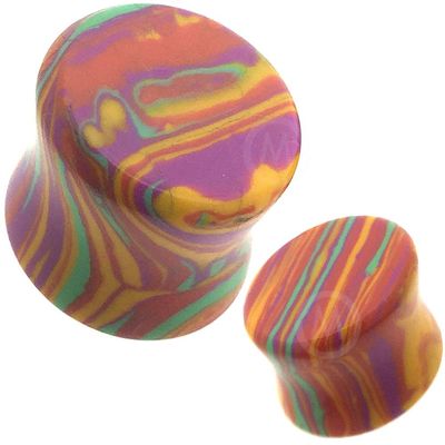 0g 0 g gauges Ear Plugs Organic Stone Flesh Tunnels Steel Double Flare Stretcher Expander MoDTanOiz
