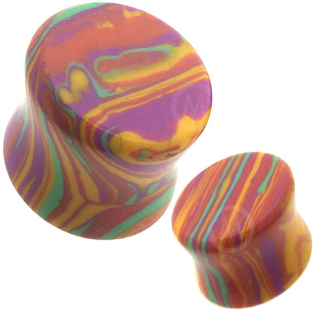 0g 0 g gauges Ear Plugs Organic Stone Flesh Tunnels Steel Double Flare Stretcher Expander MoDTanOiz