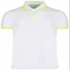 BCPOLO Men's Pique Polo Shirts Short Sleeve Fluorescent Point Polo Shirt White-L (Asia-XXL) view 2