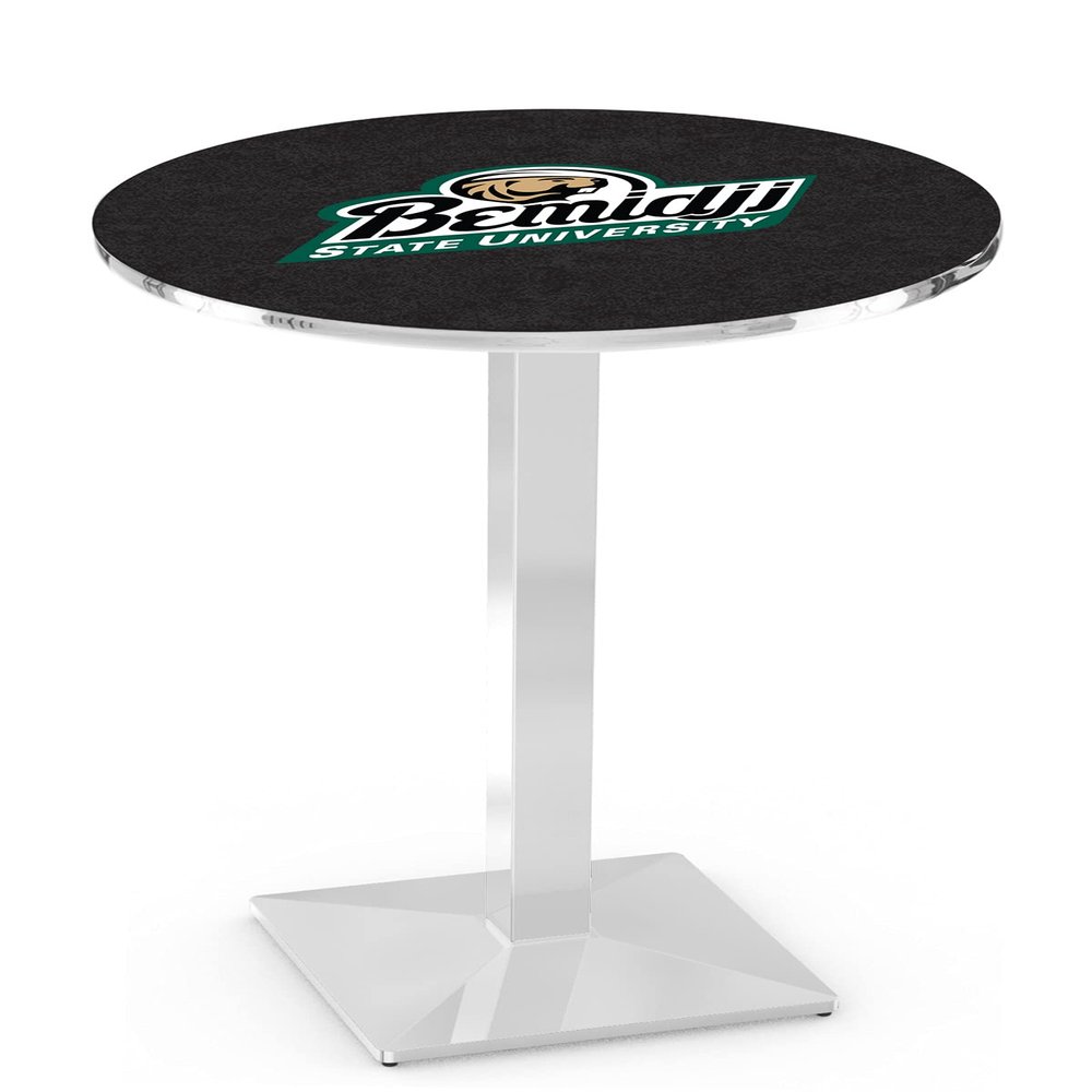 L217-42" Chrome Bemidji State Pub Table by Holland Bar Stool Co.