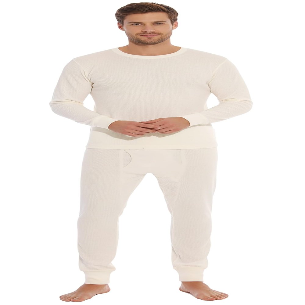At The Buzzer Thermal Underwear Set for Men 95962-Ecru-XXL