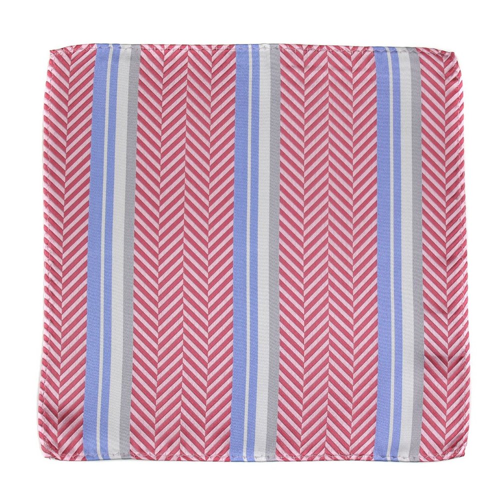 BUYYOURTIES PS-Z-203 - Aficionado Pocket Square - Red Pink Blue