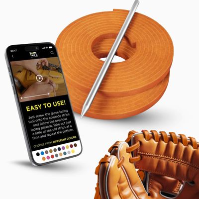 TOFL Baseball and Softball Glove Lacing Needle | Glove and Mitt Repair | Leather Lacing Needle for Crafts and Expanding The Sides of Leather Vests or Hanging PicturesOrange