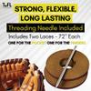 TOFL Softball and Baseball Glove Lace Kit | Mitt Lace Glove Repair Lacing Kit | 2 Leather Laces with Lacing Needle for Catchers Glove| Burgundy view 2