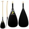 Z&J SPORT Hybrid Outrigger Paddle, Teardrop Shape Carbon Blade for Outrigger Canoe Waka AMA, vaa, Wooden Bent Shaft and 12Offset (M,48") view 1