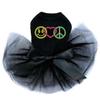 Smilley Face, Love, Peace - Bling Rhinestone Dog Tutu Dress, 2XL Black view 1