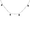 Sterling Silver Faceted Black Spinel Station Necklace Rhodium Finish Italy 19-20 inch view 1