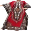 RaanPahMuang Brand Dashiki Festival Print Side Stitch Dress Full One, Large, Red Brown view 1