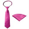 Spring Notion Boys' Satin Zipper Necktie and Handkerchief Set Medium Fuchsia view 1