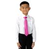 Spring Notion Boys' Satin Zipper Necktie and Handkerchief Set Medium Fuchsia view 2