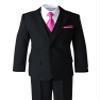 Spring Notion Boys' Satin Zipper Necktie and Handkerchief Set Medium Fuchsia view 4