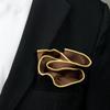 Spring Notion Boys' Satin Zipper Necktie and Handkerchief Set Extra Small Brown view 3