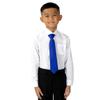 Spring Notion Boys' Satin Zipper Necktie and Handkerchief Set Medium Royal Blue view 2
